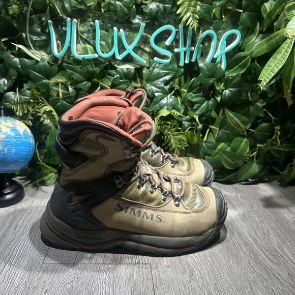 Simms G3 Guide Boots Men’s 10 Dark Elkhorn Nubuck Leather Wading Fishing Vibram - Picture 1 of 13